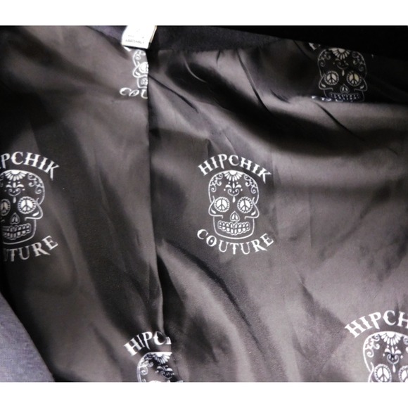 Hipchik Couture Gray Blazer Multicolor Rhinestone Butterfly Women's Jacket sz 4 - Picture 5 of 6